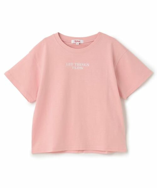 PINK-latte / ピンク ラテ Tシャツ | 【綿100%】ワッペン風半袖T(ライト ピンク)