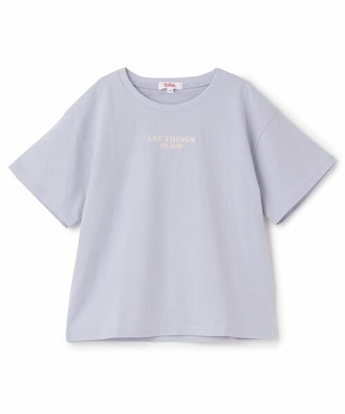 PINK-latte / ピンク ラテ Tシャツ | 【綿100%】ワッペン風半袖T(ラベンダー)