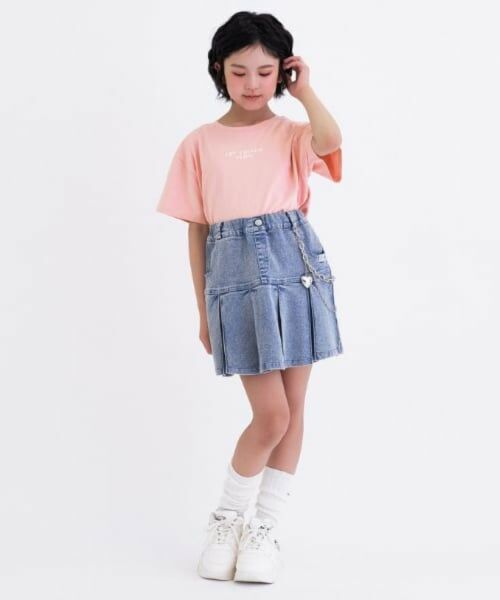PINK-latte / ピンク ラテ Tシャツ | 【デイリープライス】【綿100%】ワッペン風半袖Tシャツ | 詳細12
