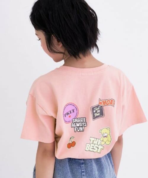 PINK-latte / ピンク ラテ Tシャツ | 【デイリープライス】【綿100%】ワッペン風半袖Tシャツ | 詳細14