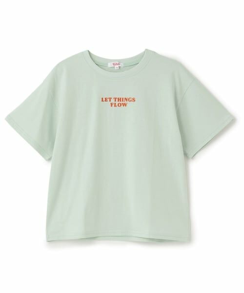 PINK-latte / ピンク ラテ Tシャツ | 【綿100%】ワッペン風半袖T(ミント)