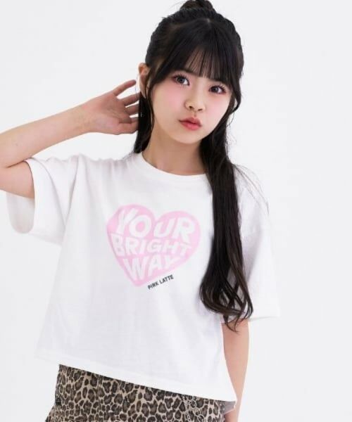 PINK-latte / ピンク ラテ Tシャツ | 【デイリープライス】【綿100%】ハートロゴプリント半袖Tシャツ | 詳細11