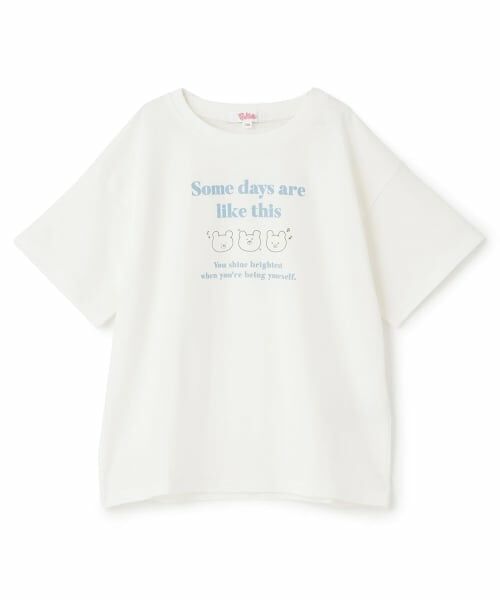 PINK-latte / ピンク ラテ Tシャツ | 【綿100%】ゆるくまイラストカラバリ半袖T(オフ ホワイト)