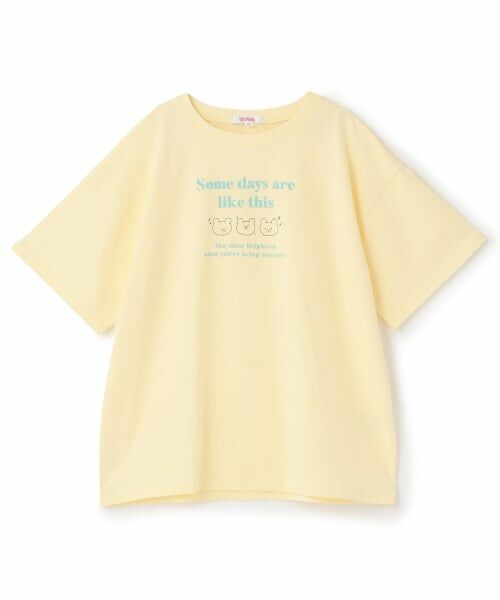 PINK-latte / ピンク ラテ Tシャツ | 【綿100%】ゆるくまイラストカラバリ半袖T(レモン イエロー)