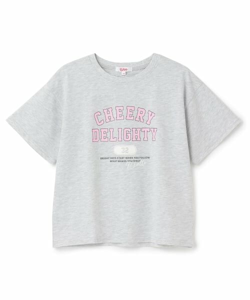 PINK-latte / ピンク ラテ Tシャツ | 【綿100%】カレッジプリント半袖T(シロ杢)