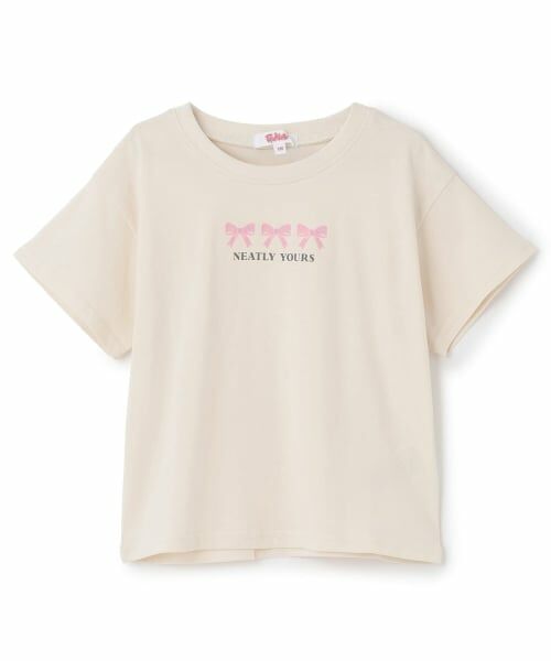 PINK-latte / ピンク ラテ Tシャツ | 【綿100%】フロッキー半袖T(アイボリー)