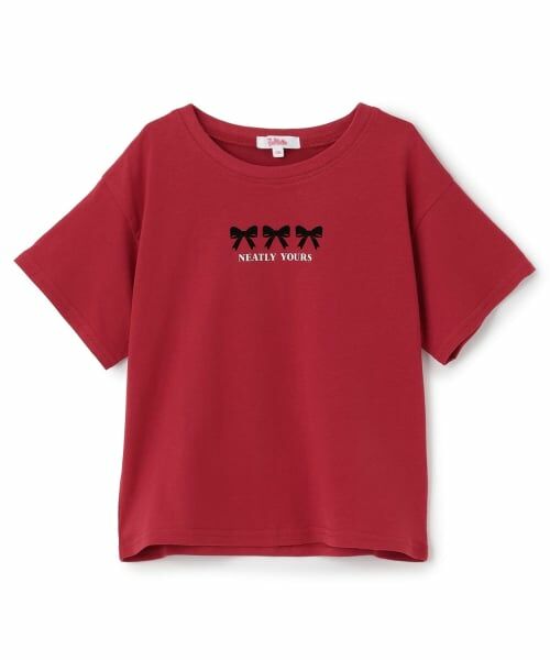PINK-latte / ピンク ラテ Tシャツ | 【綿100%】フロッキー半袖T(赤)