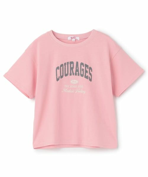 PINK-latte / ピンク ラテ Tシャツ | 【綿100%】カレッジ半袖T(ライト ピンク)