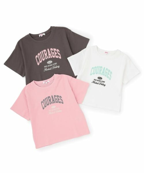 PINK-latte / ピンク ラテ Tシャツ | 【綿100%】かすれカレッジ半袖T | 詳細15