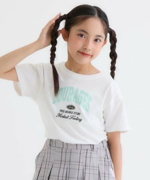 PINK-latte / ピンク ラテ Tシャツ | 【綿100%】かすれカレッジ半袖T | 詳細9