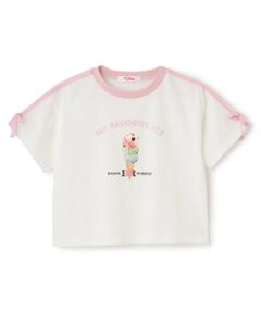 PINK-latte / ピンク ラテ Tシャツ | 【サーティワン】【接触冷感】袖ラインリボン半袖Tシャツ