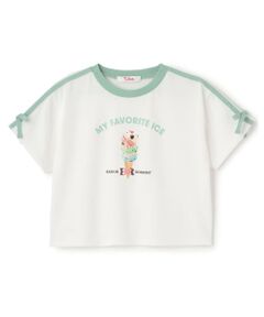 PINK-latte / ピンク ラテ Tシャツ | 【サーティワン】【接触冷感】袖ラインリボン半袖Tシャツ