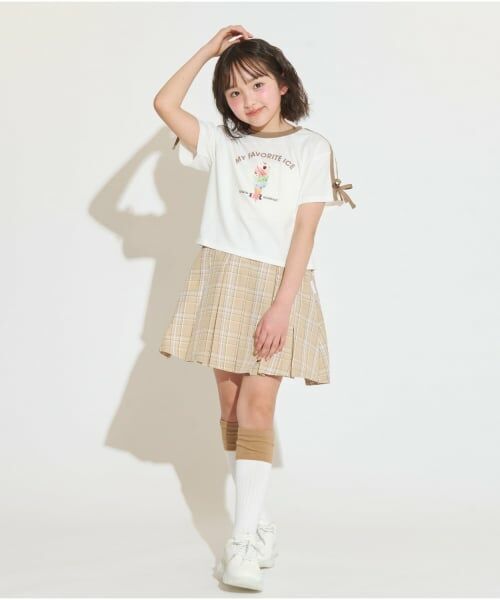 PINK-latte / ピンク ラテ Tシャツ | 【サーティワン】【接触冷感】袖ラインリボン半袖Tシャツ | 詳細12