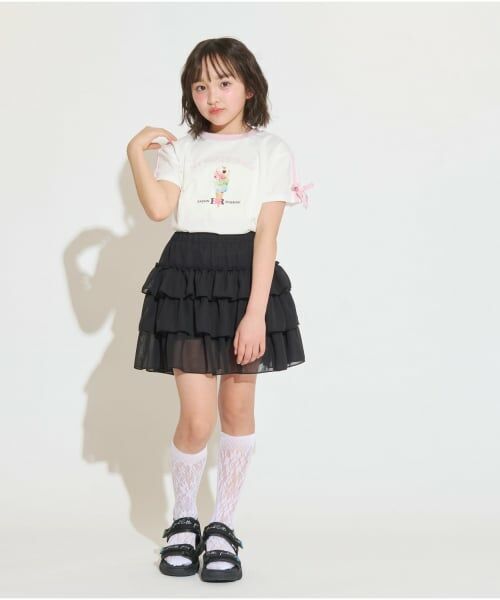PINK-latte / ピンク ラテ Tシャツ | 【サーティワン】【接触冷感】袖ラインリボン半袖Tシャツ | 詳細15