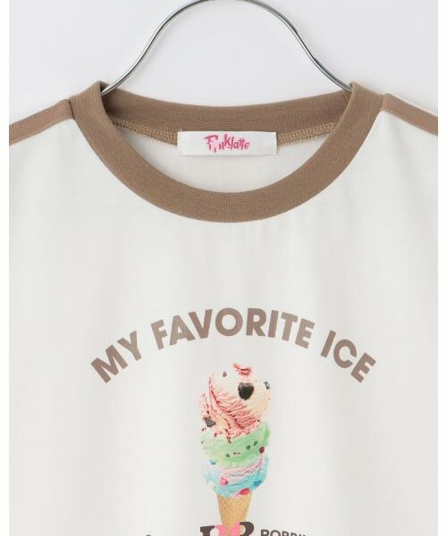 PINK-latte / ピンク ラテ Tシャツ | 【サーティワン】【接触冷感】袖ラインリボン半袖Tシャツ | 詳細2