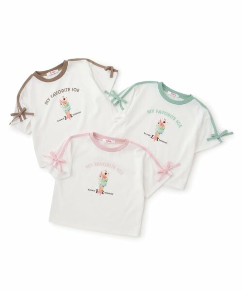 PINK-latte / ピンク ラテ Tシャツ | 【サーティワン】【接触冷感】袖ラインリボン半袖Tシャツ | 詳細7