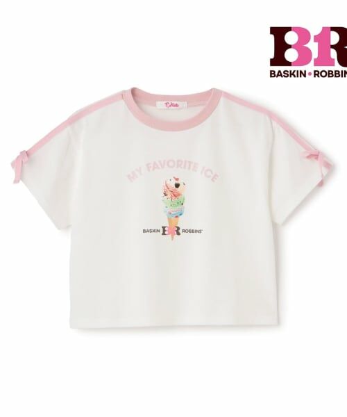 PINK-latte / ピンク ラテ Tシャツ | 【サーティワン】【接触冷感】袖ラインリボン半袖Tシャツ | 詳細8