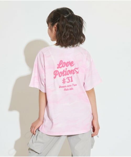PINK-latte / ピンク ラテ Tシャツ | 【サーティワン】【接触冷感】マーブル柄ビッグ半袖Tシャツ | 詳細16