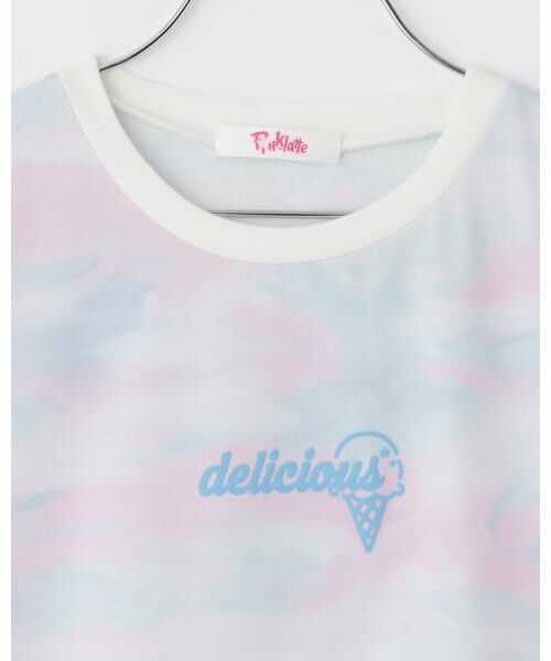 PINK-latte / ピンク ラテ Tシャツ | 【サーティワン】【接触冷感】マーブル柄ビッグ半袖Tシャツ | 詳細4