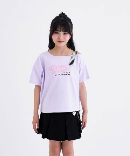 PINK-latte / ピンク ラテ Tシャツ | 【接触冷感】アシンメトリー肩あき半袖T | 詳細9