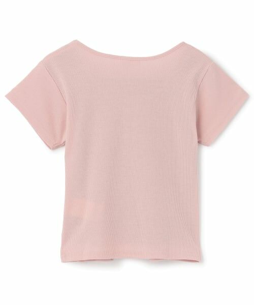 PINK-latte / ピンク ラテ Tシャツ | テレコレースアップ刺しゅう半袖トップス | 詳細13