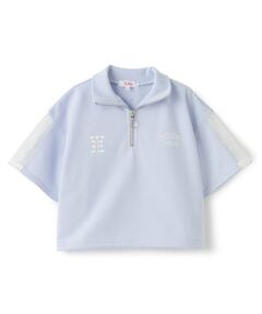 PINK-latte / ピンク ラテ Tシャツ | 袖メッシュハーフジップ半袖Tシャツ2