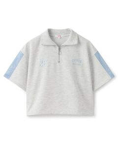 PINK-latte / ピンク ラテ Tシャツ | 袖メッシュハーフジップ半袖Tシャツ2