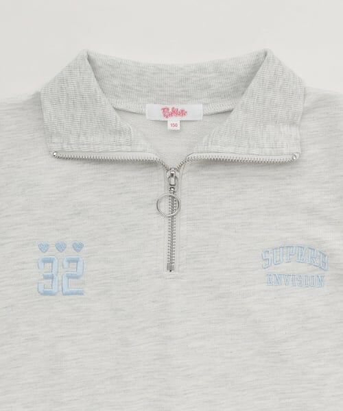 PINK-latte / ピンク ラテ Tシャツ | 袖メッシュハーフジップ半袖Tシャツ2 | 詳細14