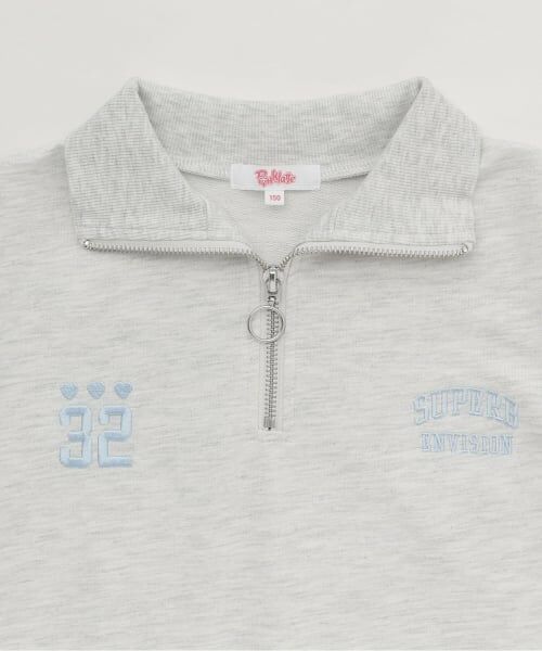 PINK-latte / ピンク ラテ Tシャツ | 袖メッシュハーフジップ半袖Tシャツ2 | 詳細2