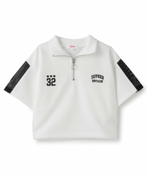 PINK-latte / ピンク ラテ Tシャツ | 袖メッシュハーフジップ半袖Tシャツ2 | 詳細20