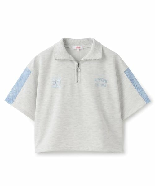 PINK-latte / ピンク ラテ Tシャツ | 袖メッシュハーフジップ半袖Tシャツ2 | 詳細23