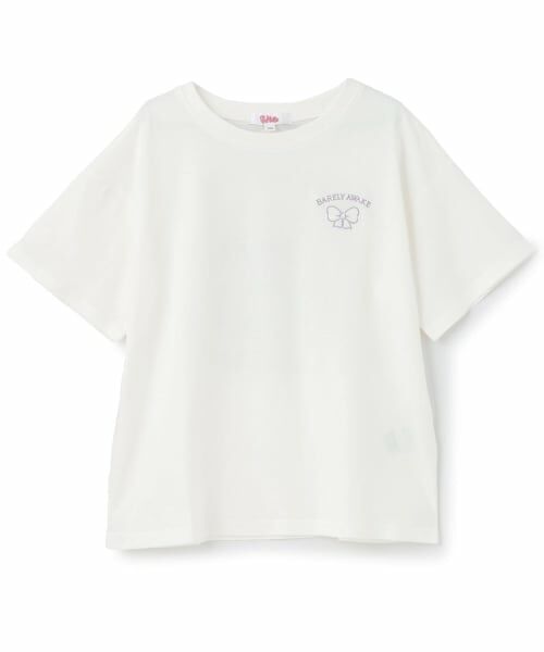 PINK-latte / ピンク ラテ Tシャツ | 【綿100%】リボンくまちゃん半袖T(オフ ホワイト)