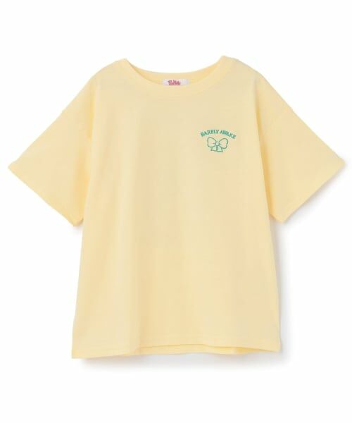 PINK-latte / ピンク ラテ Tシャツ | 【綿100%】リボンくまちゃん半袖T(レモン イエロー)