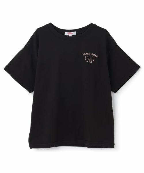 PINK-latte / ピンク ラテ Tシャツ | 【綿100%】リボンくまちゃん半袖T(黒)