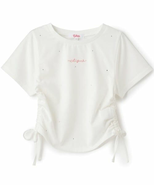 PINK-latte / ピンク ラテ Tシャツ | 【接触冷感】ラインストーン脇ドロストTシャツ | 詳細24