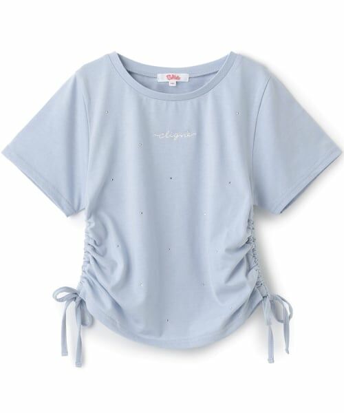 PINK-latte / ピンク ラテ Tシャツ | 【接触冷感】ラインストーン脇ドロストTシャツ | 詳細26