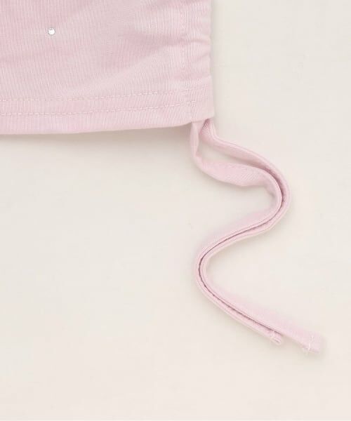 PINK-latte / ピンク ラテ Tシャツ | ラインストーン脇ドロストTシャツ | 詳細5