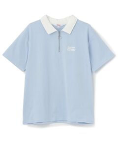 PINK-latte / ピンク ラテ Tシャツ | 【接触冷感】バックハート衿つきハーフZIP半袖T
