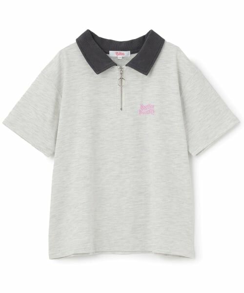 PINK-latte / ピンク ラテ Tシャツ | 【接触冷感】バックハート衿つきハーフZIP半袖T | 詳細13