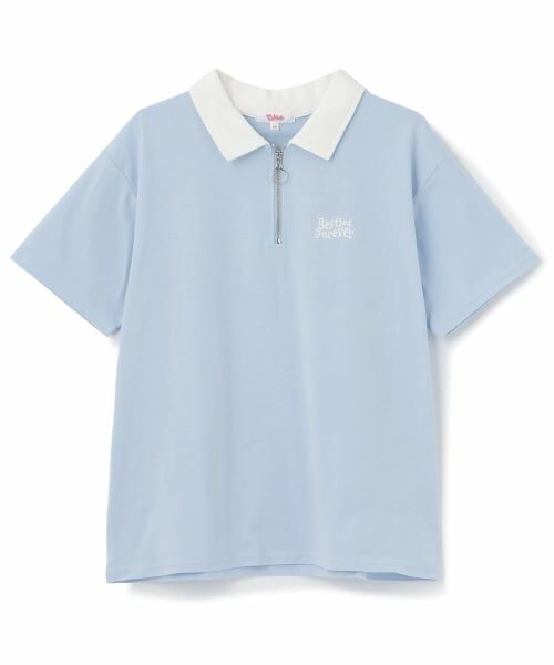 PINK-latte / ピンク ラテ Tシャツ | 【接触冷感】バックハート衿つきハーフZIP半袖T | 詳細14
