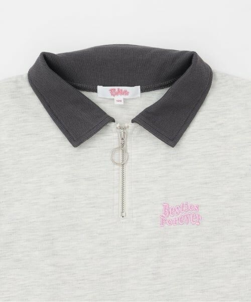 PINK-latte / ピンク ラテ Tシャツ | 【接触冷感】バックハート衿つきハーフZIP半袖T | 詳細2