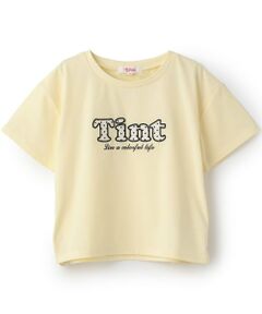 PINK-latte / ピンク ラテ Tシャツ | 【接触冷感】サイドドロストアップリケ半袖T
