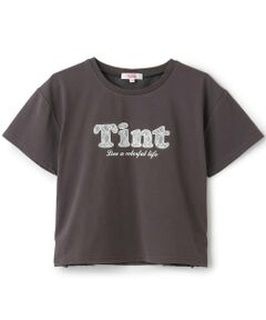PINK-latte / ピンク ラテ Tシャツ | 【接触冷感】サイドドロストアップリケ半袖T