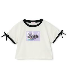 PINK-latte / ピンク ラテ Tシャツ | 【接触冷感】ラメクリアワッペン半袖リボンT