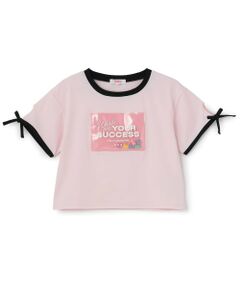 PINK-latte / ピンク ラテ Tシャツ | 【接触冷感】ラメクリアワッペン半袖リボンT