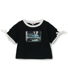 PINK-latte / ピンク ラテ Tシャツ | 【接触冷感】ラメクリアワッペン半袖リボンT
