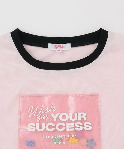 PINK-latte / ピンク ラテ Tシャツ | 【接触冷感】ラメクリアワッペン半袖リボンT | 詳細2