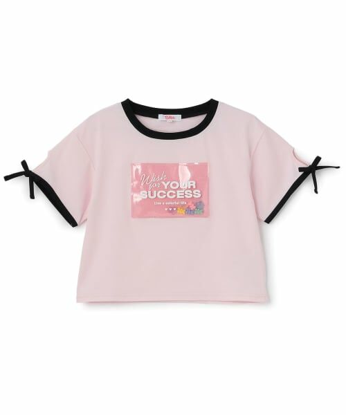 PINK-latte / ピンク ラテ Tシャツ | 【接触冷感】ラメクリアワッペン半袖リボンT | 詳細23