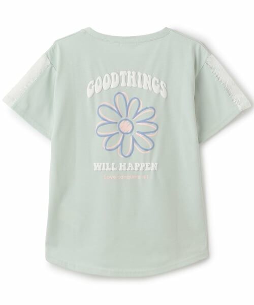 PINK-latte / ピンク ラテ Tシャツ | 【接触冷感】袖メッシュ切替チュニック半袖T | 詳細1
