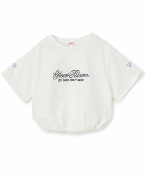 PINK-latte / ピンク ラテ Tシャツ | 裾ドロストりぼんタック半袖Tシャツ2（オフ ホワイト）